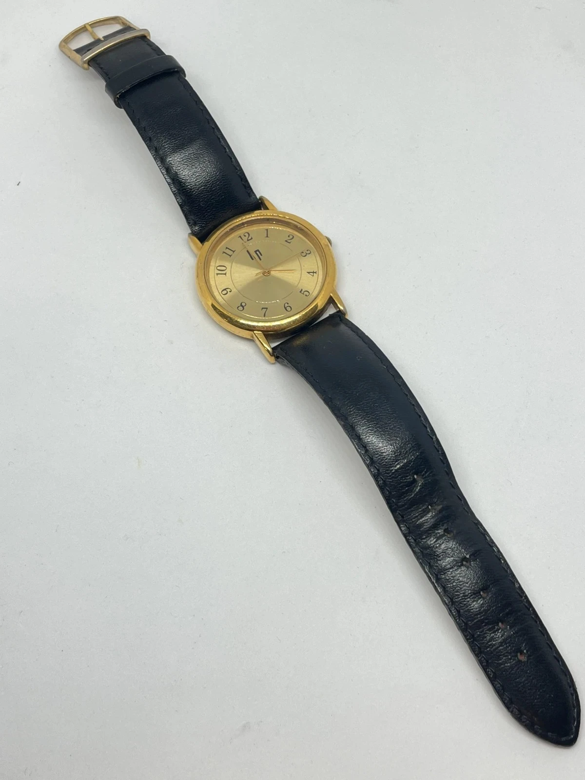 Reloj LIP vintage cuarzo dorado 33,6 mm – números arábigos, clásico francés 80/90 – photo 7